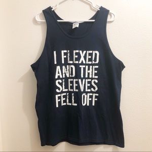 “I flexed and the sleeves fell off” Tank Top
